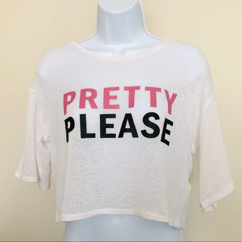 “Pretty Please” White Crop Top
